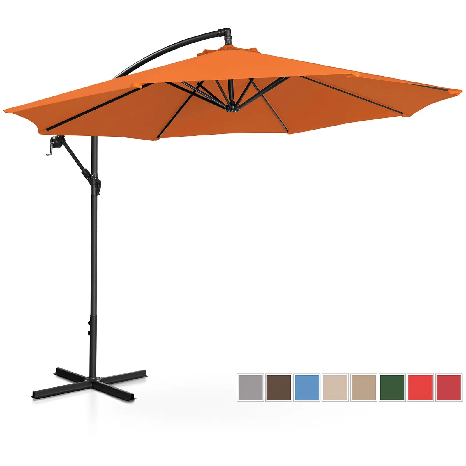 Umbrelă de grădină - portocalie - rotundă - Ø 300 cm - înclinabilă