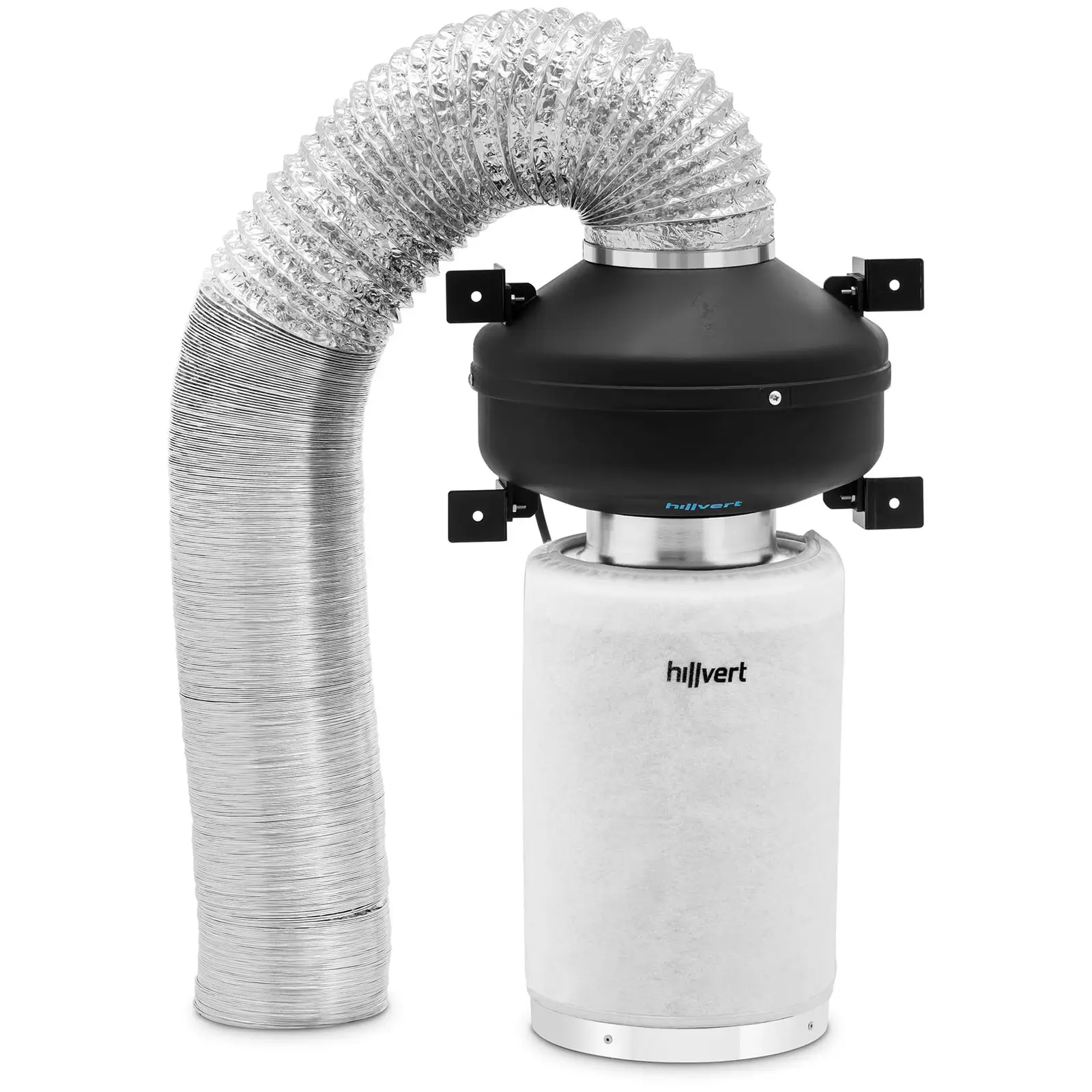 Set filtru de aer - filtru cu carbon activ / ventilator tubular / furtun de evacuare a aerului - Ø {{diametru gaură}} mm ieșire